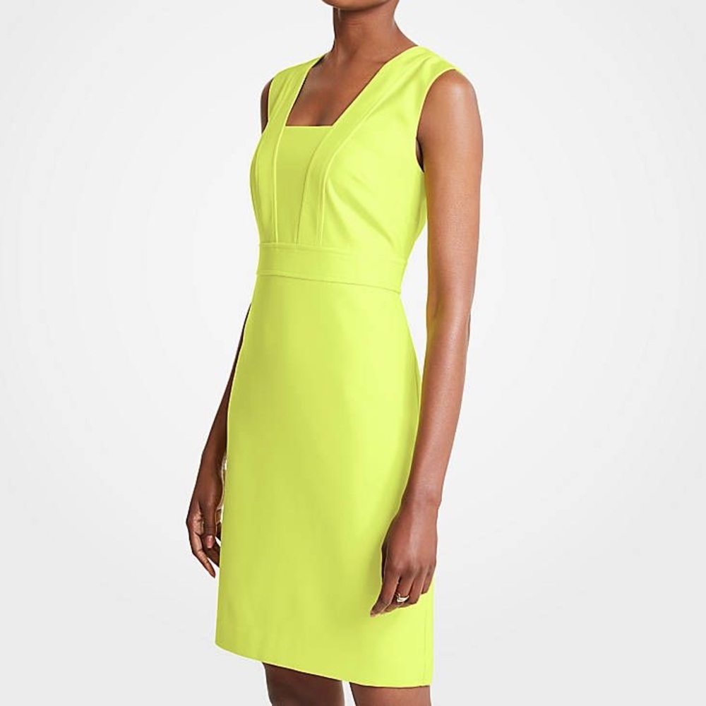 Ann Taylor | NWOT Citrone Square Front Sheath Dress